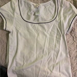 Chic White Top with Black Accents